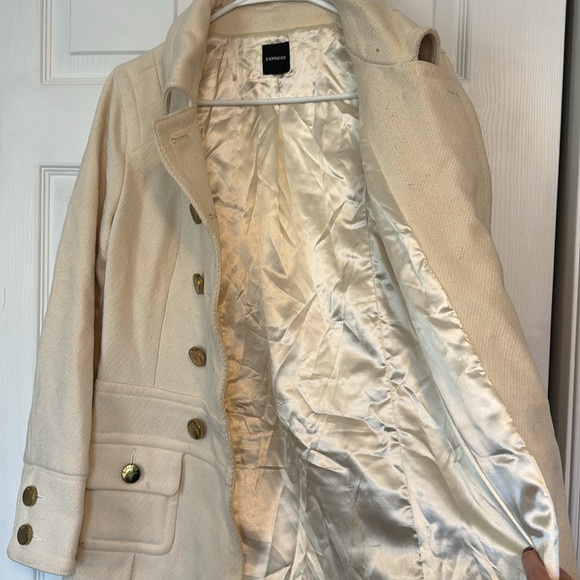 Express Cream button down peacoat - Picture 3 of 3